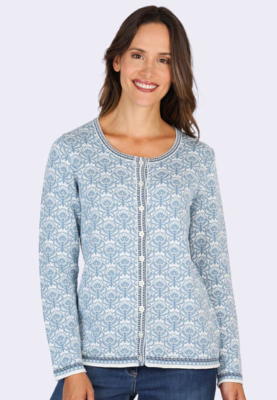 Strickjacke Renee flower rain  - ivory