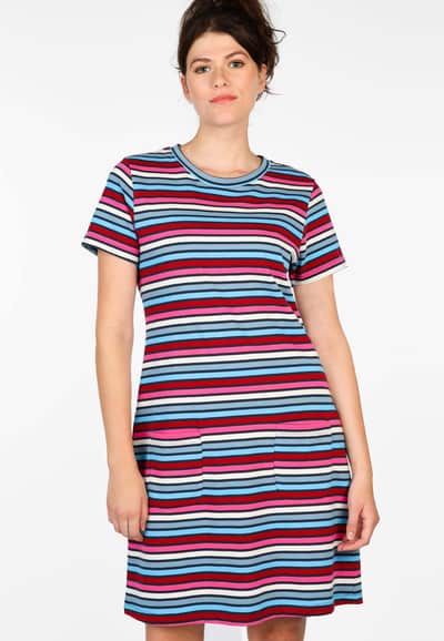 Kleid Ellen rainbow stripe  - navy