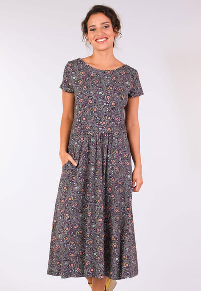 Kleid Malind flower paisley - navy