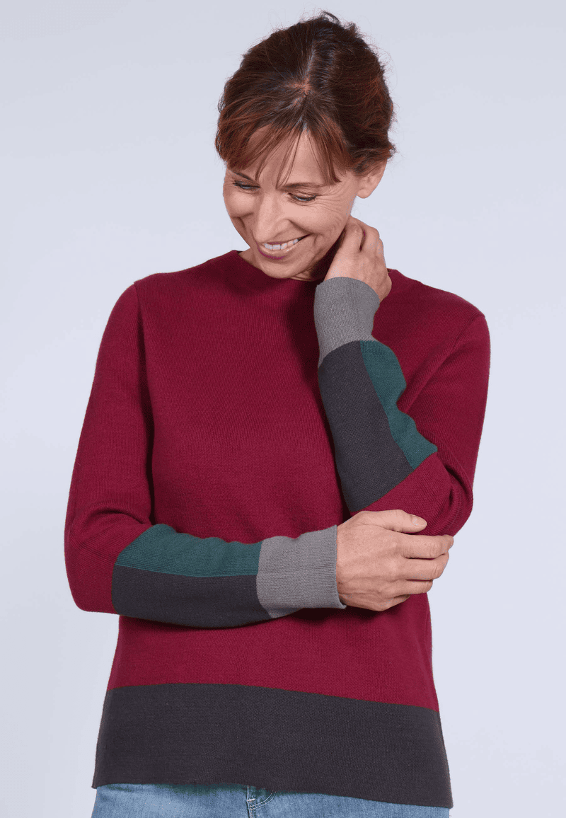 Strickpullover Dorit coloured - burgundy