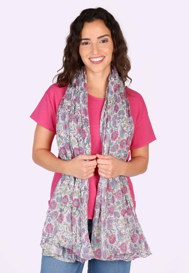 Tuch Leja flower dance  - ivory