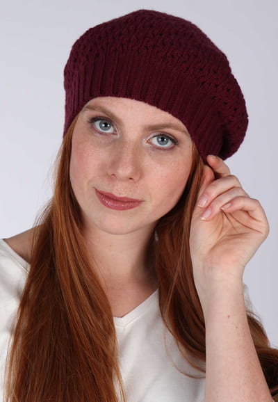 Strickmütze Arabella - wine