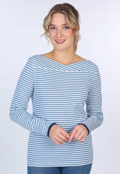 Langarmshirt Kajsa stripes  - swedish blue