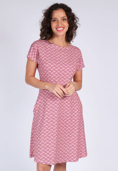 Kleid Meghan spring feather - magenta