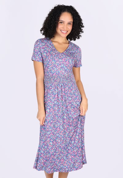 Kleid Sylvetta fleuri  - lagoon