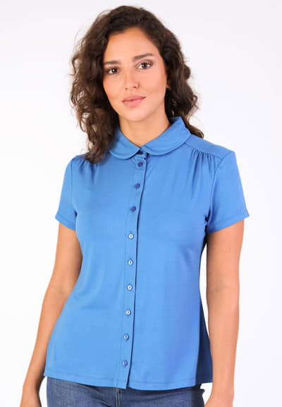 Bluse Andyra solid - royal blue