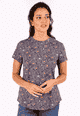 T-Shirt Endis flower paisley - navy