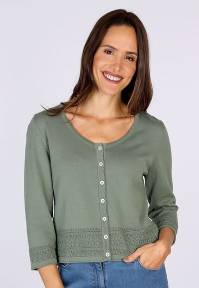 Strickjacke Liselotte  - salbei