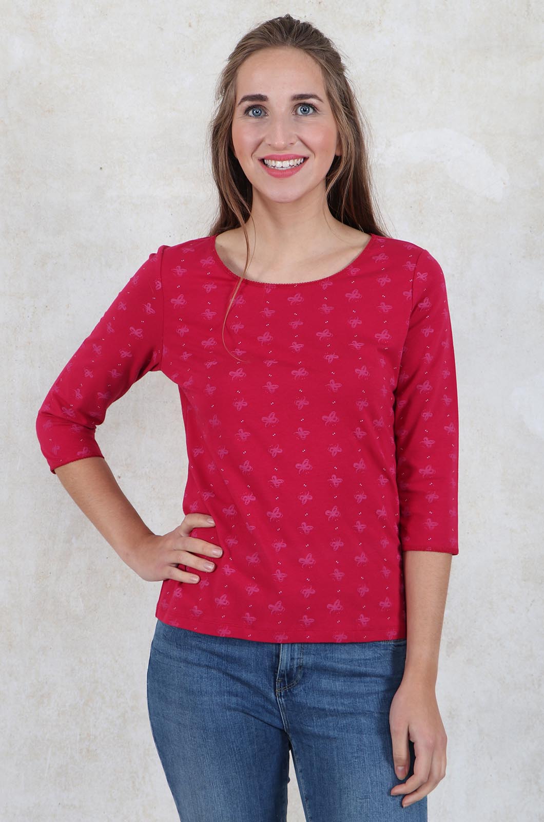 Langarmshirt Mabel - rubin