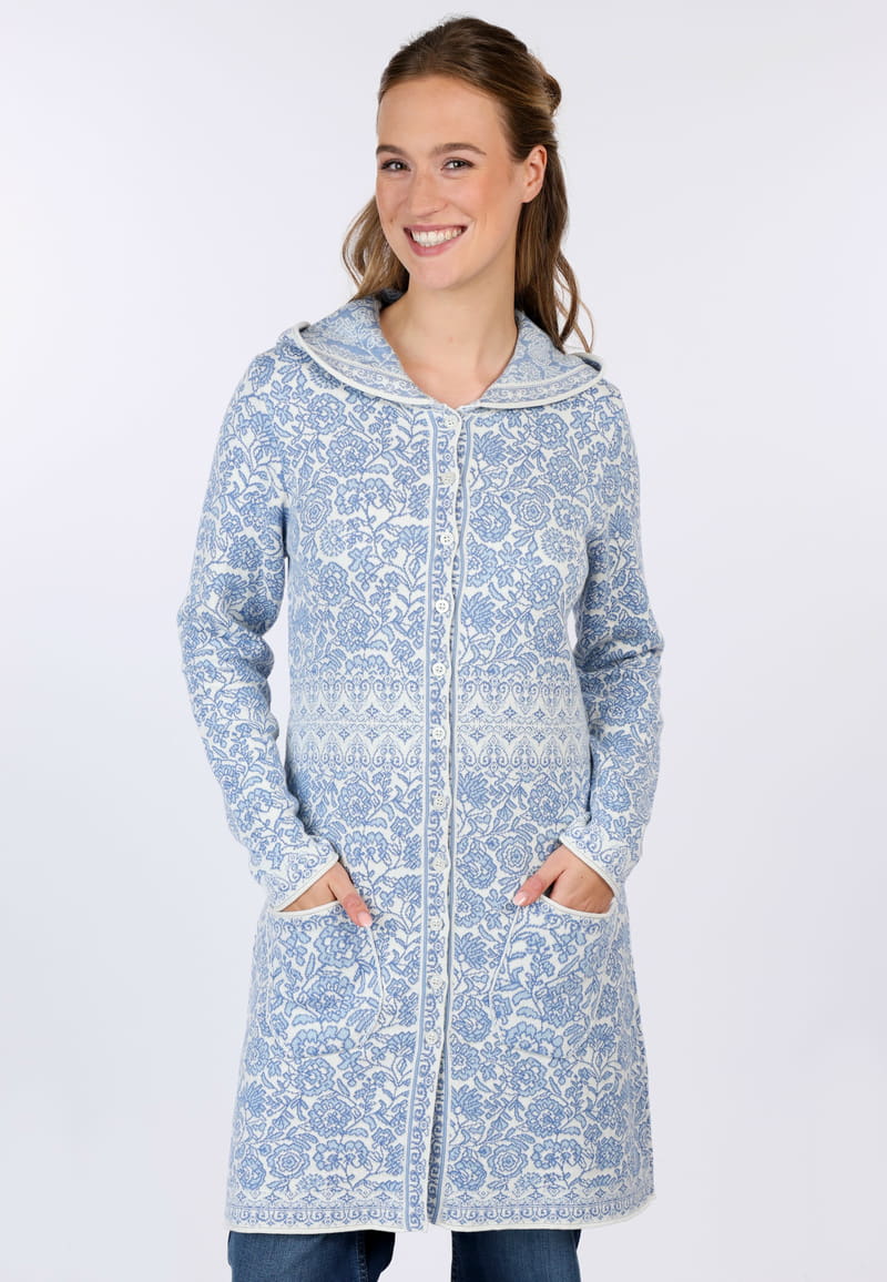 Strickmantel Glory flower  - ivory