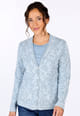 Strickjacke Susanna floral  - light blue