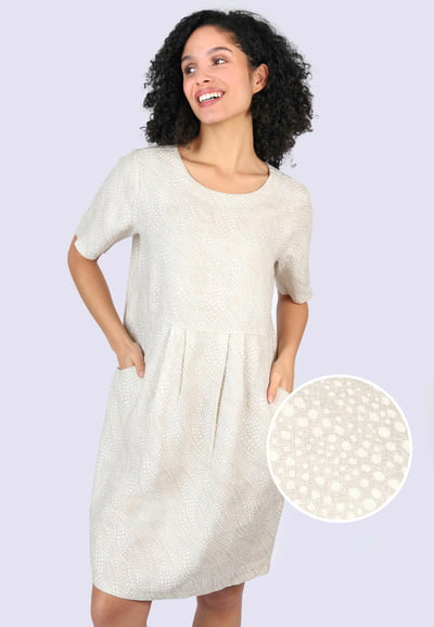 Leinenkleid Rabea dancing dot - sand