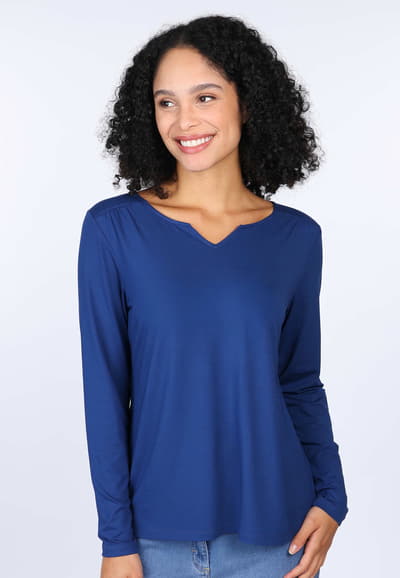 3/4-Arm-Shirt Adrijana solid  - indigo