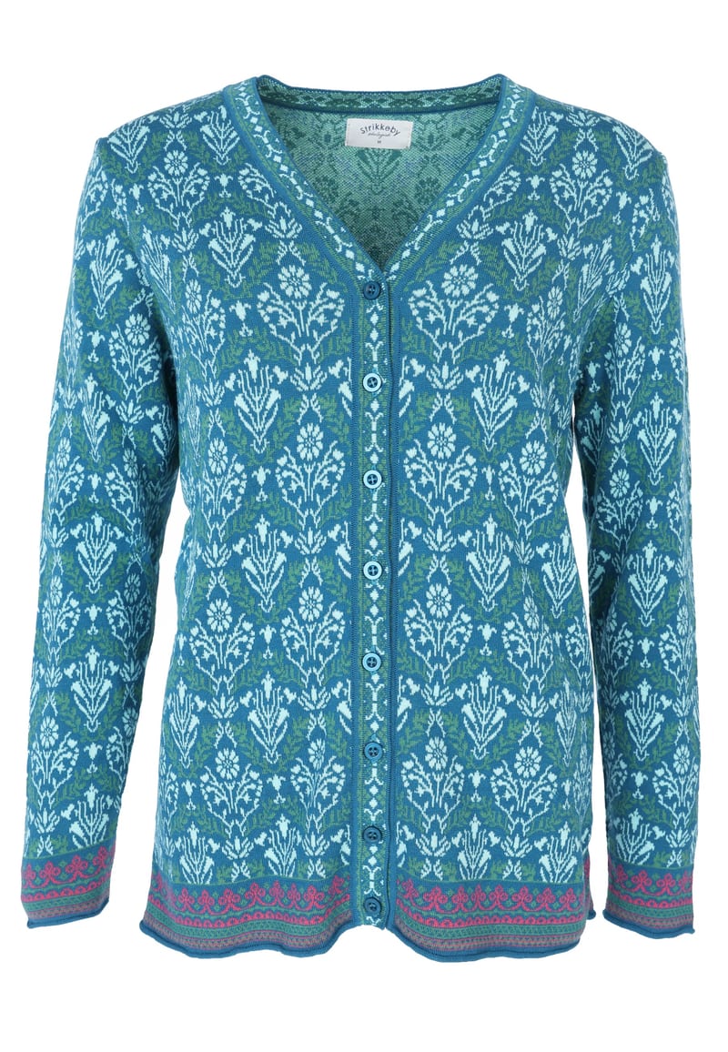 Strickjacke Christi bouquet - deep ocean