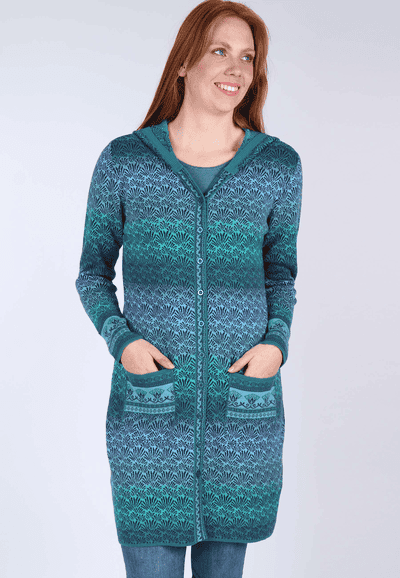 Strickmantel Jordis peacock - emerald