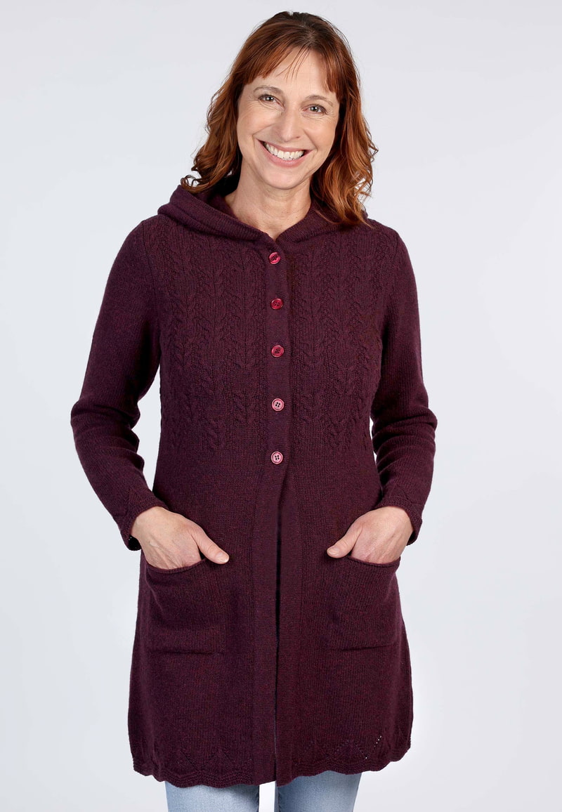 Strickmantel Tia  - plum