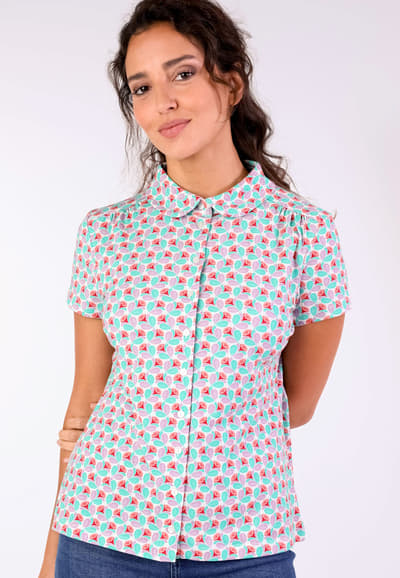 Bluse Andy flower balloon - ivory