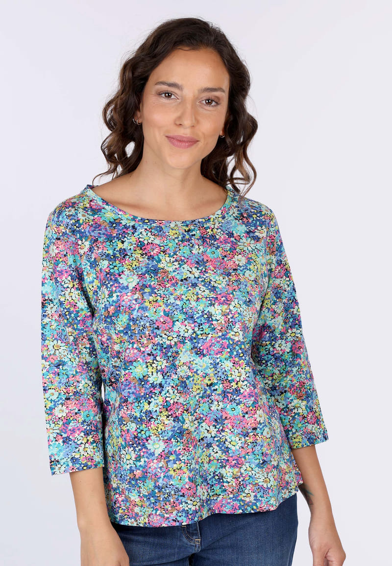 3/4-Arm-Shirt Hemke Blume - nautical