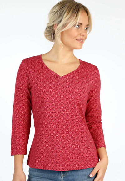 Shirt Polinchen flower tile - rubin