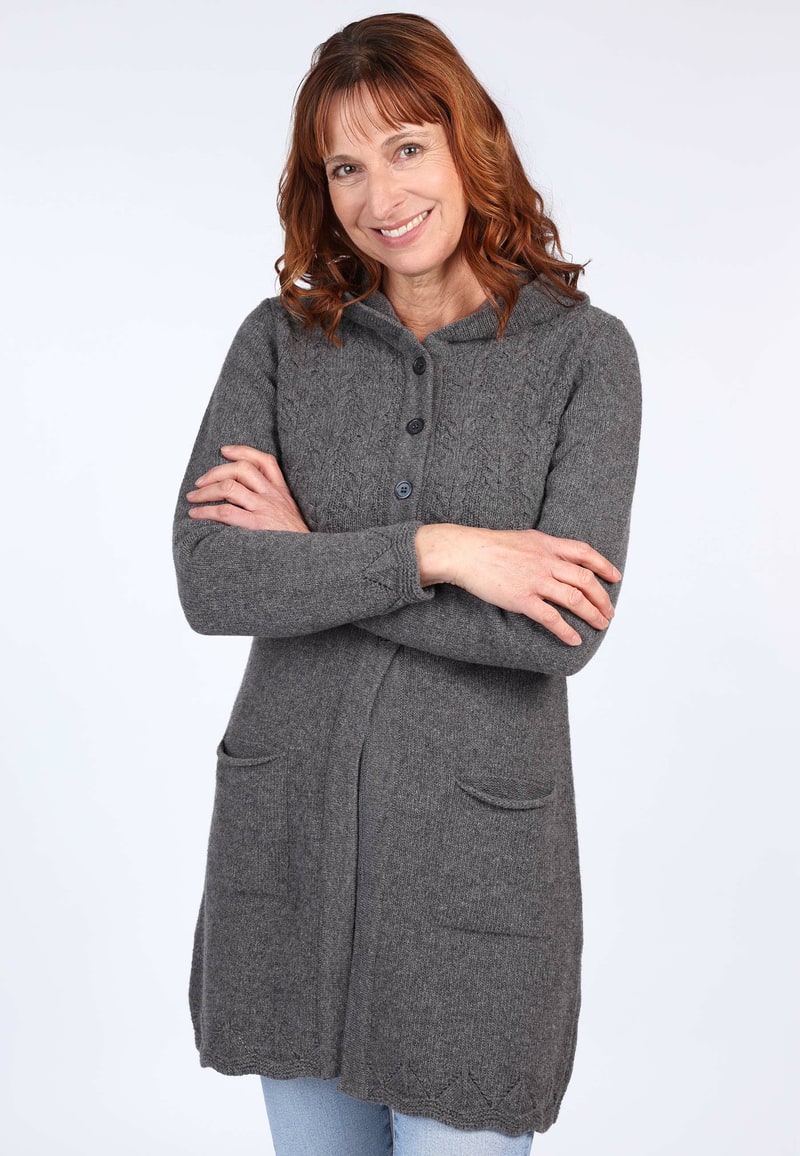 Strickmantel Tia  - grey