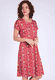 Kleid Eva oriental flower - rubin