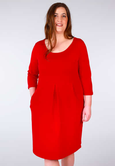 Kleid Jola solid - rubin