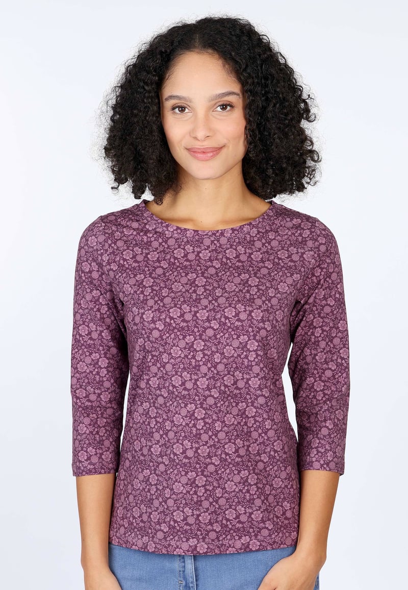 3/4-Arm Shirt Pitta Meadow - deep purple