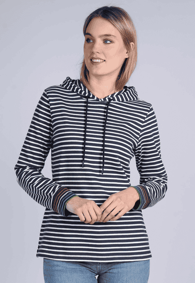 Sweater Hilja rainbow stripe - navy