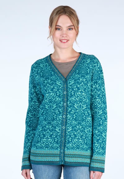 Strickjacke Christi oriental - deep ocean
