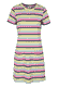 Kleid Ellen rainbow stripe  - ivory