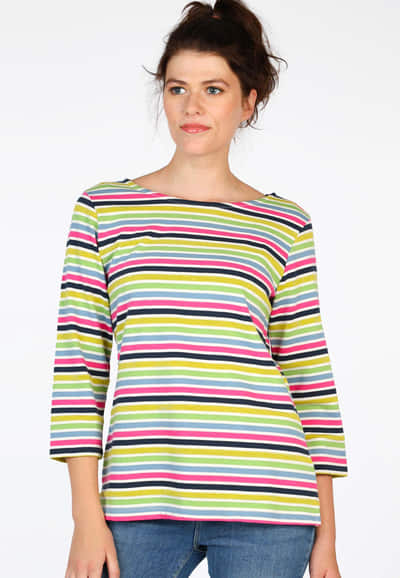 Sweater Holma rainbow stripe  - ivory