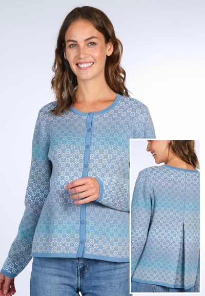 Strickjacke Kadir gradient  - swedish blue