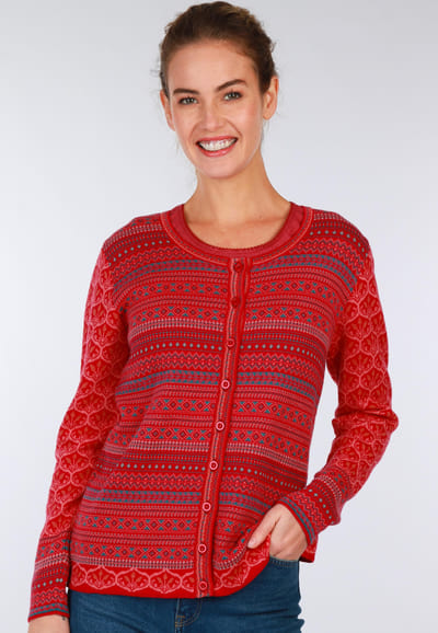 Strickjacke Renee porcelain - rubin