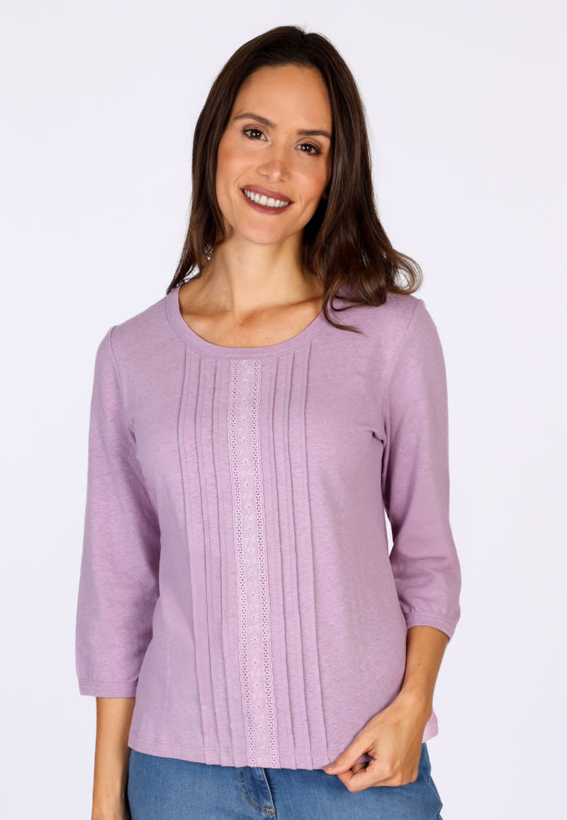 3/4-Arm-Shirt Janitara  - pansy