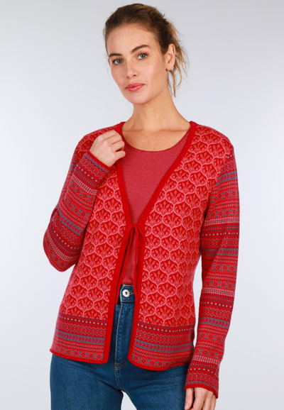 Strickjacke Fridi porcelain - rubin