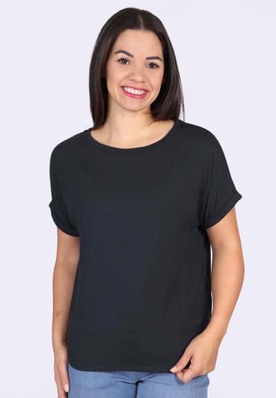 T-Shirt Vroni solid - black