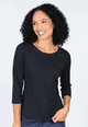 3/4-Arm Shirt Zoala solid  - black