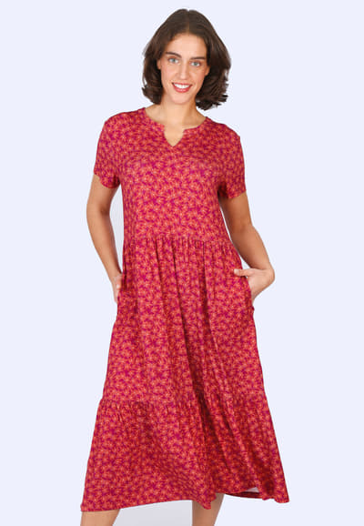 Kleid Ivia flowerdance - raspberry