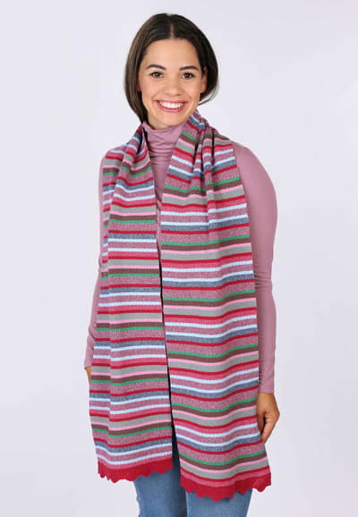 Strickschal Salma Multi  - rubin