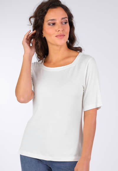 T-Shirt Constantina solid - ivory