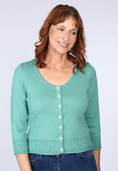 Strickjacke Liselotte  - sage