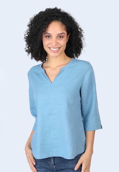 Leinenbluse Emine - swedish blue