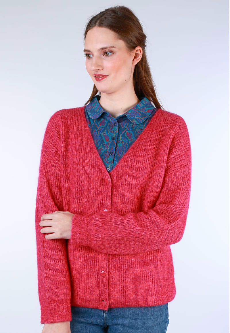 Strickjacke Jule - cerise