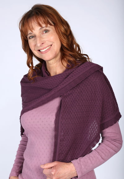Strickdreieckstuch Lisa  - plum