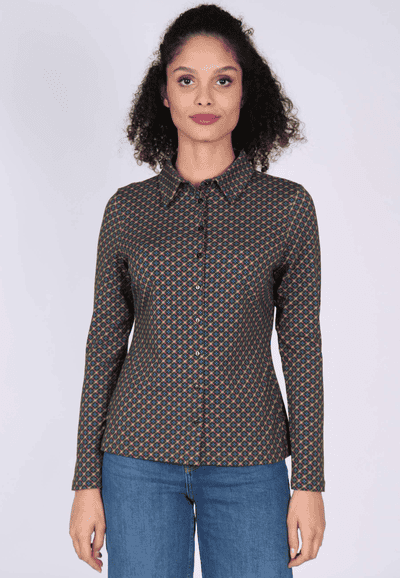 Bluse Cylia check - thyme