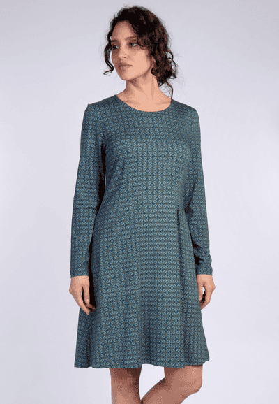 Kleid Jolieta geo flower - deep ocean
