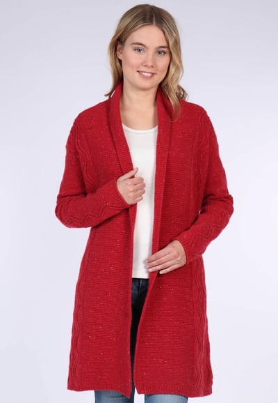 Strickmantel Walla - red