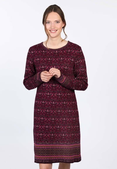 Strickkleid Suri damast  - plum