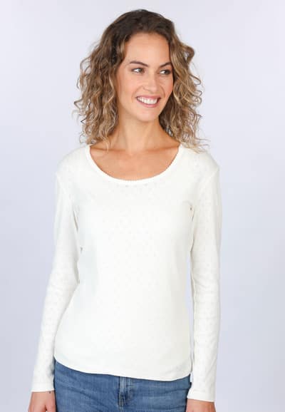 Langarmshirt Malin  - ivory