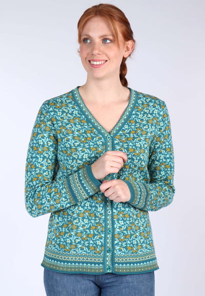 Strickjacke Christi blossom - emerald